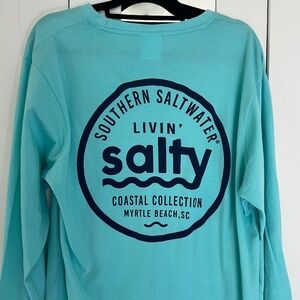 Saltwater  Coastal Shirt SeaBlue Long Sleeve XL NWT